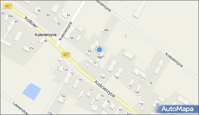 Kościerzyce, Kościerzyce, 68a, mapa Kościerzyce