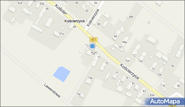 Kościerzyce, Kościerzyce, 71a, mapa Kościerzyce