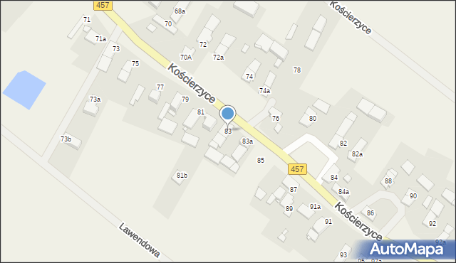 Kościerzyce, Kościerzyce, 83, mapa Kościerzyce