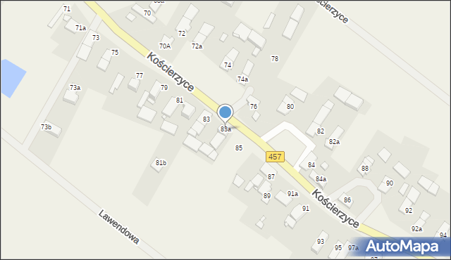 Kościerzyce, Kościerzyce, 83a, mapa Kościerzyce