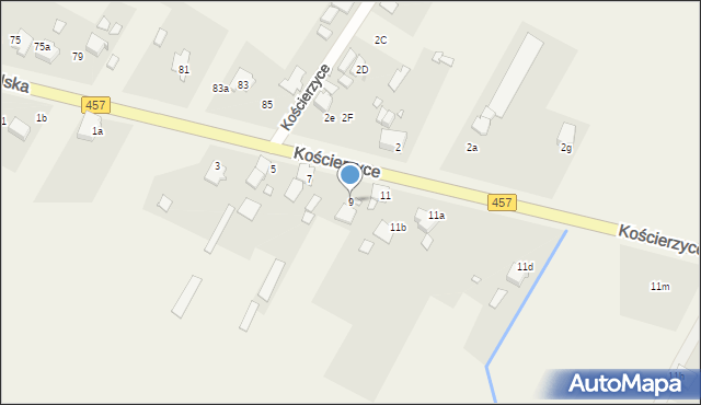 Kościerzyce, Kościerzyce, 9, mapa Kościerzyce