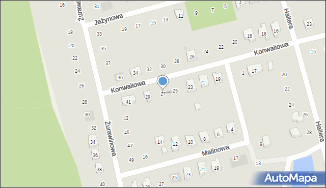 Kościerzyna, Konwaliowa, 27, mapa Kościerzyna