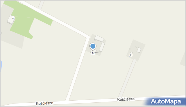 Kościesze, Kościesze, 34, mapa Kościesze