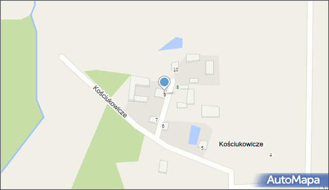 Kościukowicze, Kościukowicze, 9, mapa Kościukowicze