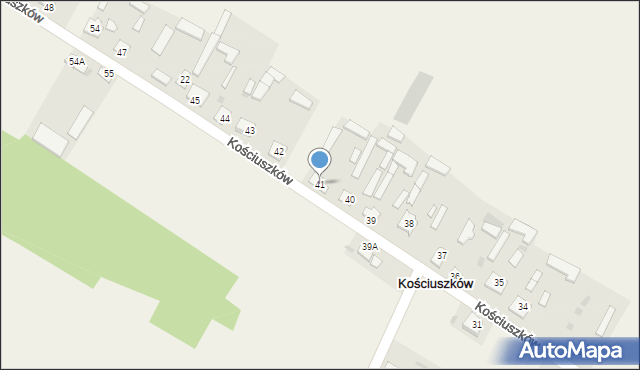 Kościuszków, Kościuszków, 41, mapa Kościuszków