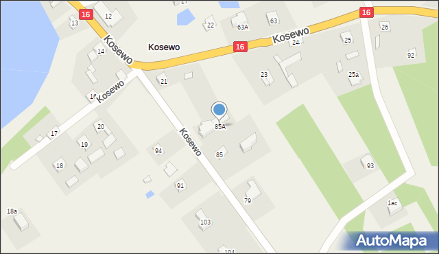 Kosewo, Kosewo, 85A, mapa Kosewo