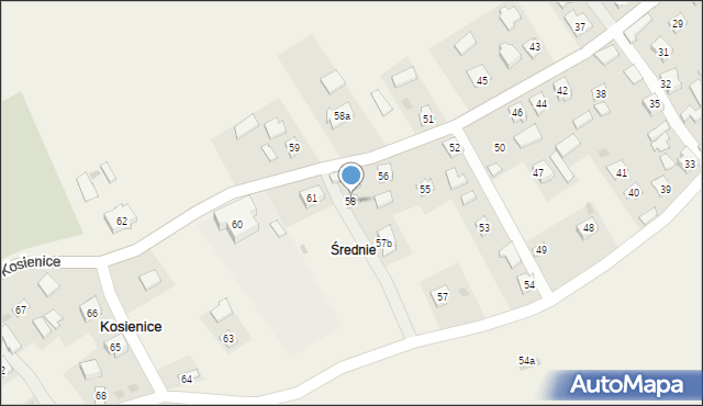 Kosienice, Kosienice, 58, mapa Kosienice