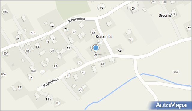 Kosienice, Kosienice, 68, mapa Kosienice