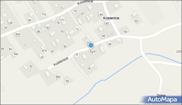 Kosienice, Kosienice, 74, mapa Kosienice