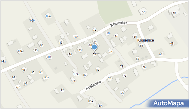 Kosienice, Kosienice, 79, mapa Kosienice