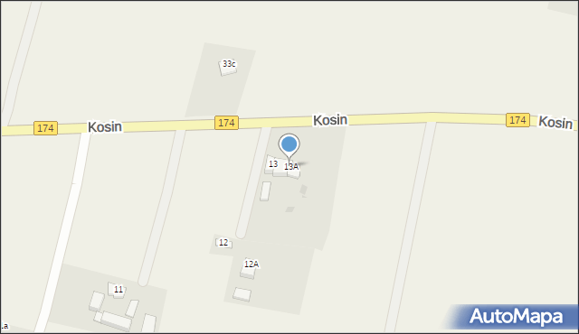 Kosin, Kosin, 13A, mapa Kosin