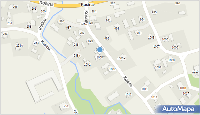 Kosina, Kosina, 1000, mapa Kosina