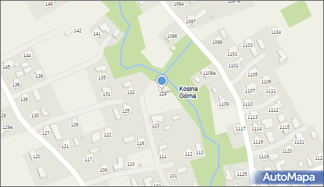 Kosina, Kosina, 124, mapa Kosina