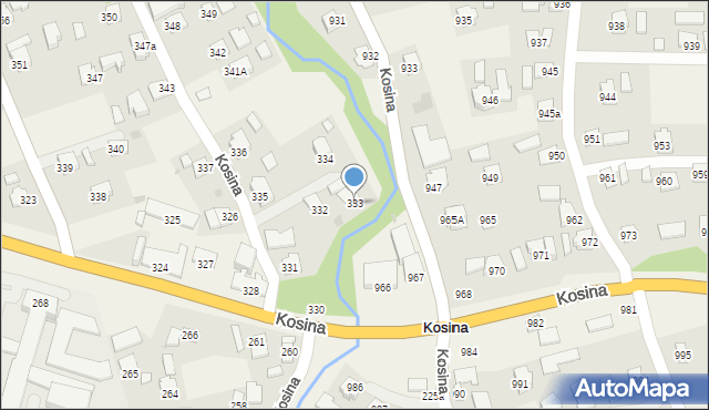 Kosina, Kosina, 333, mapa Kosina