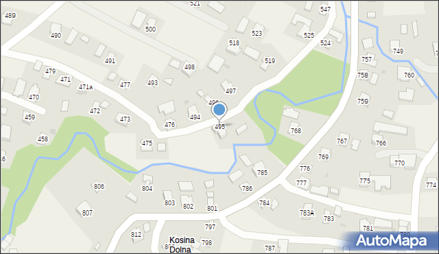 Kosina, Kosina, 495, mapa Kosina