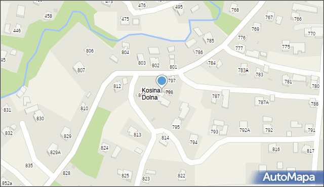 Kosina, Kosina, 799, mapa Kosina