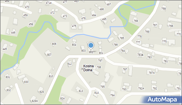 Kosina, Kosina, 802, mapa Kosina