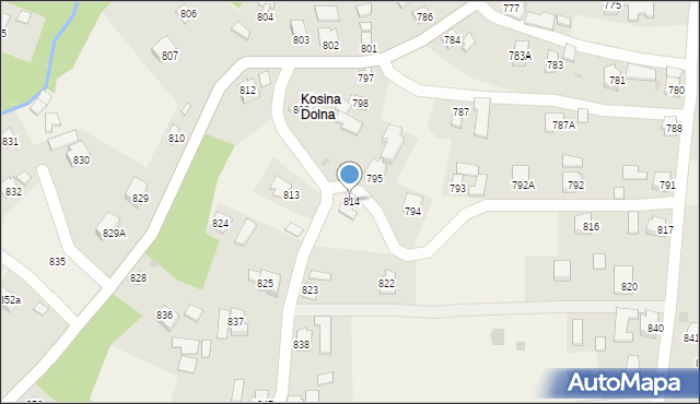 Kosina, Kosina, 814, mapa Kosina