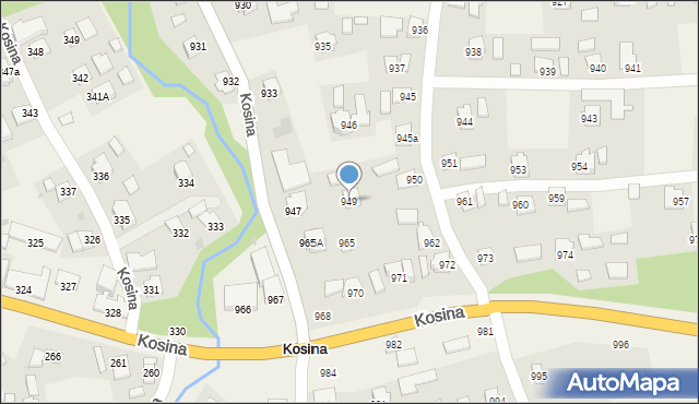 Kosina, Kosina, 949, mapa Kosina