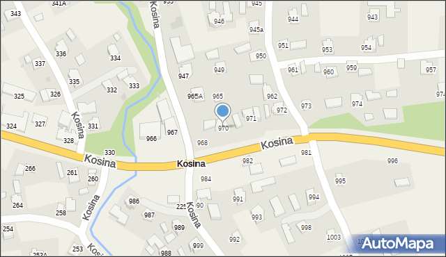 Kosina, Kosina, 970, mapa Kosina