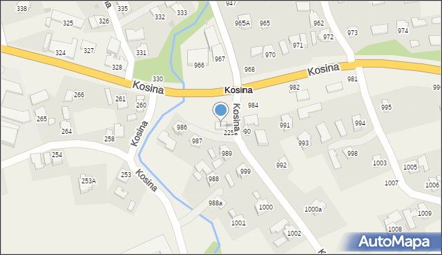 Kosina, Kosina, 985, mapa Kosina