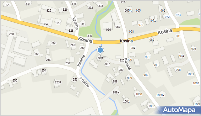 Kosina, Kosina, 986, mapa Kosina