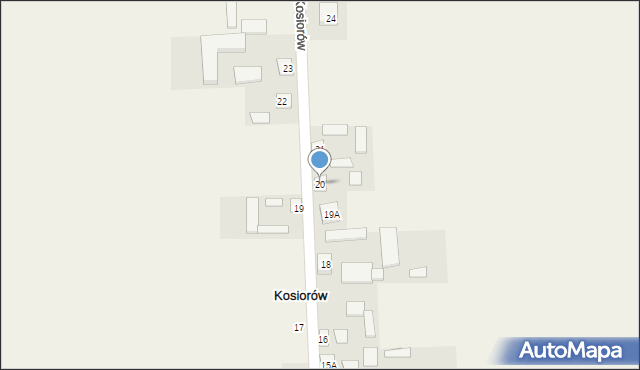 Kosiorów, Kosiorów, 20, mapa Kosiorów