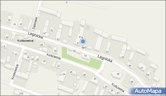 Koskowice, Koskowice, 43a, mapa Koskowice