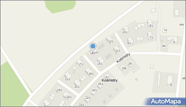 Kośmidry, Kośmidry, 14/1, mapa Kośmidry