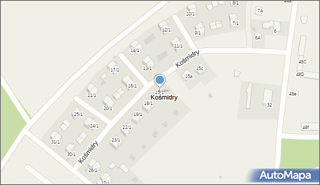 Kośmidry, Kośmidry, 15/1, mapa Kośmidry