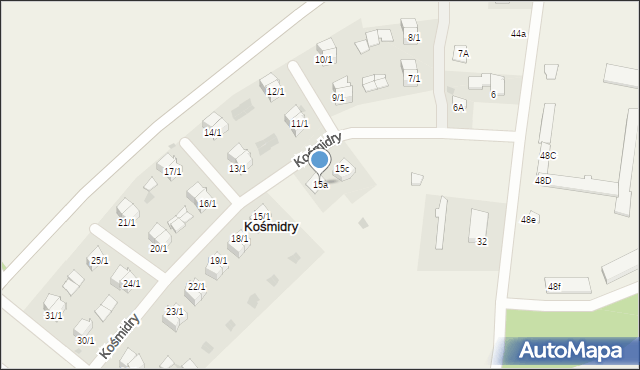 Kośmidry, Kośmidry, 15a, mapa Kośmidry