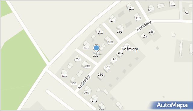 Kośmidry, Kośmidry, 20/1, mapa Kośmidry