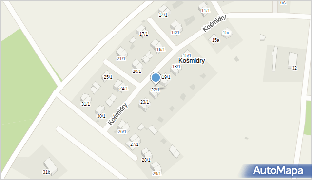 Kośmidry, Kośmidry, 22/1, mapa Kośmidry