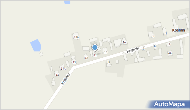 Kośmin, Kośmin, 11, mapa Kośmin