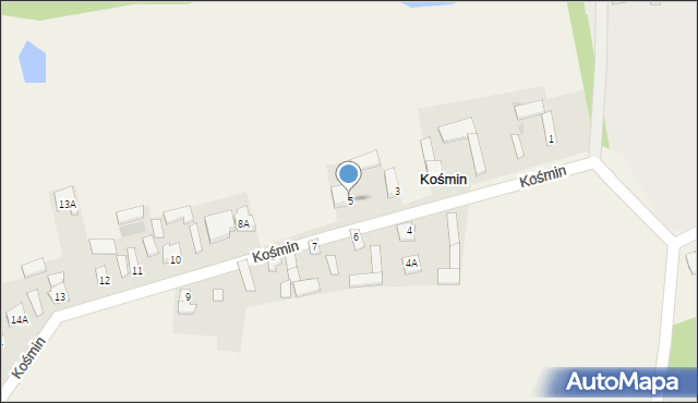 Kośmin, Kośmin, 5, mapa Kośmin