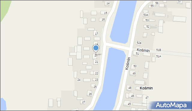 Kośmin, Kośmin, 20, mapa Kośmin