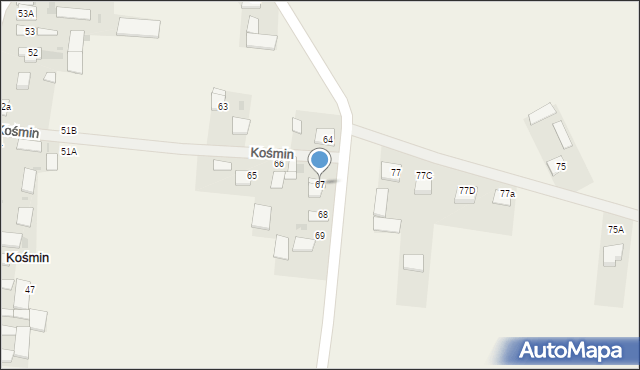 Kośmin, Kośmin, 67, mapa Kośmin