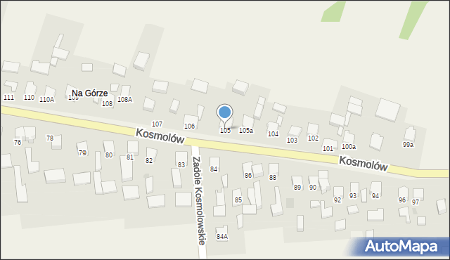 Kosmolów, Kosmolów, 105, mapa Kosmolów