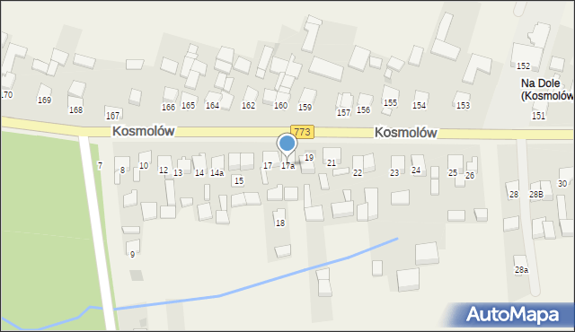 Kosmolów, Kosmolów, 17a, mapa Kosmolów