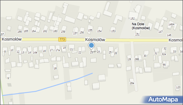Kosmolów, Kosmolów, 23, mapa Kosmolów
