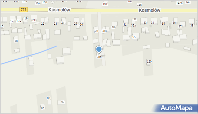 Kosmolów, Kosmolów, 28a, mapa Kosmolów