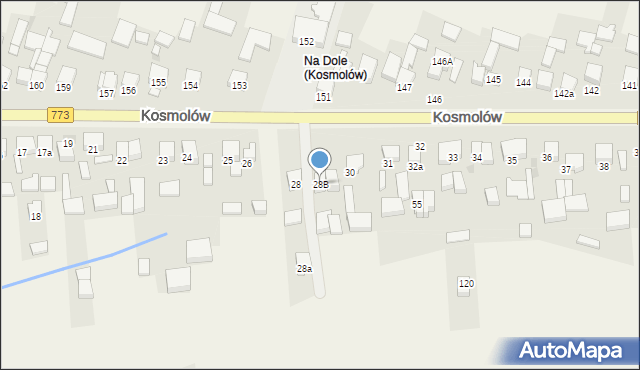 Kosmolów, Kosmolów, 28B, mapa Kosmolów