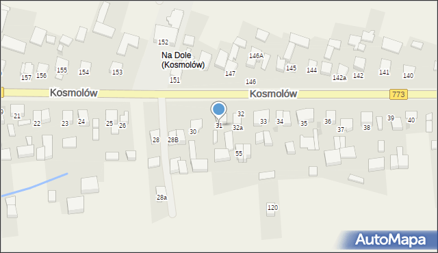 Kosmolów, Kosmolów, 31, mapa Kosmolów