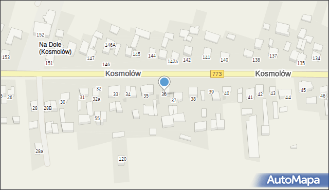 Kosmolów, Kosmolów, 36, mapa Kosmolów