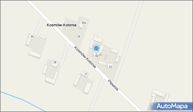 Kosmów-Kolonia, Kosmów-Kolonia, 34, mapa Kosmów-Kolonia