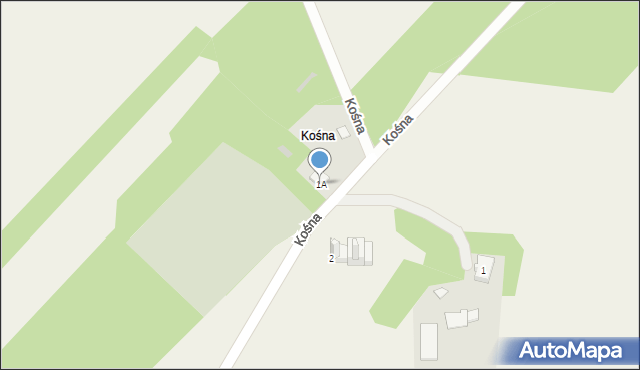 Kośna, Kośna, 1A, mapa Kośna