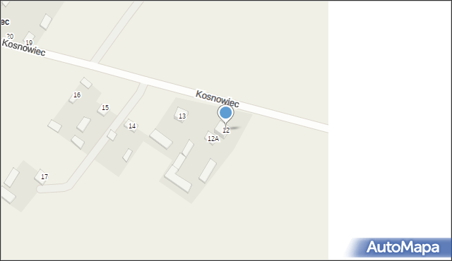 Kosnowiec, Kosnowiec, 12, mapa Kosnowiec