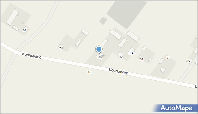 Kosnowiec, Kosnowiec, 33A, mapa Kosnowiec