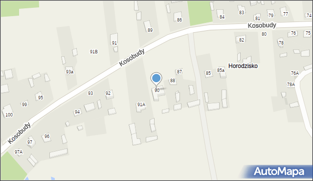 Kosobudy, Kosobudy, 90, mapa Kosobudy
