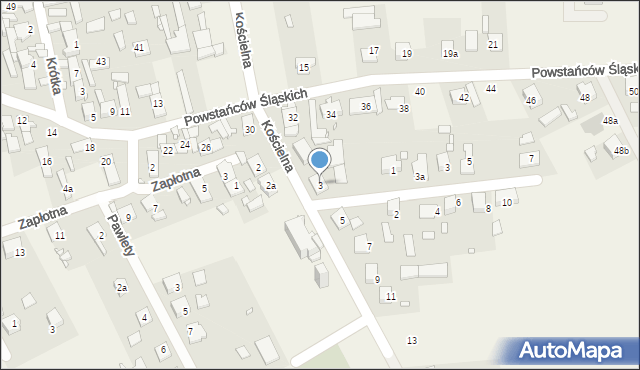 Kosorowice, Kościelna, 3, mapa Kosorowice